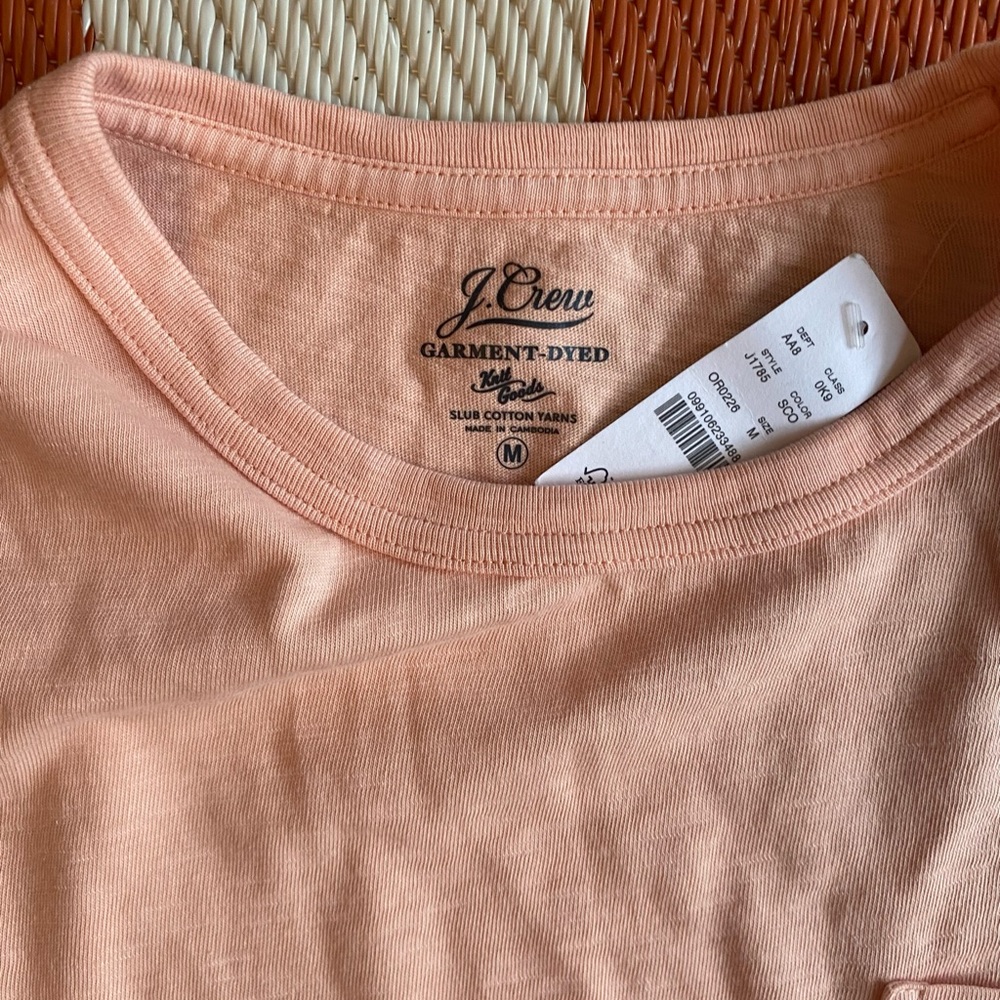 Peach garment dyed tee NWT